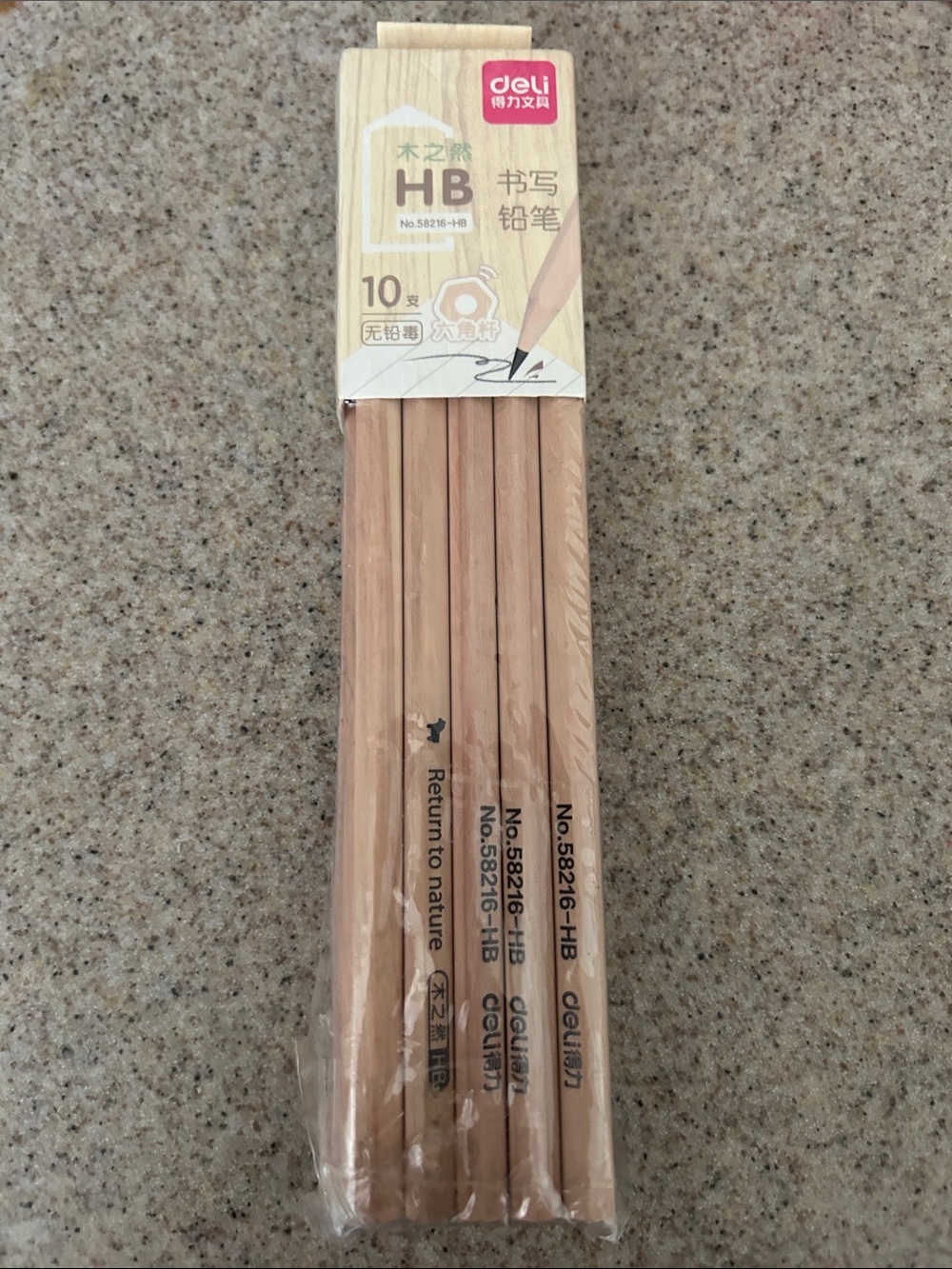 Deli HB Wood Pencil Pack in Natural Wood 52816 new and sealed